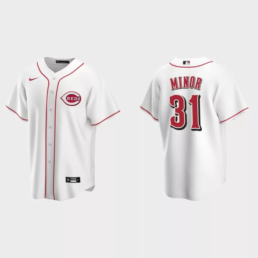 Cincinnati Reds Mike Minor Replica Home Jersey – White