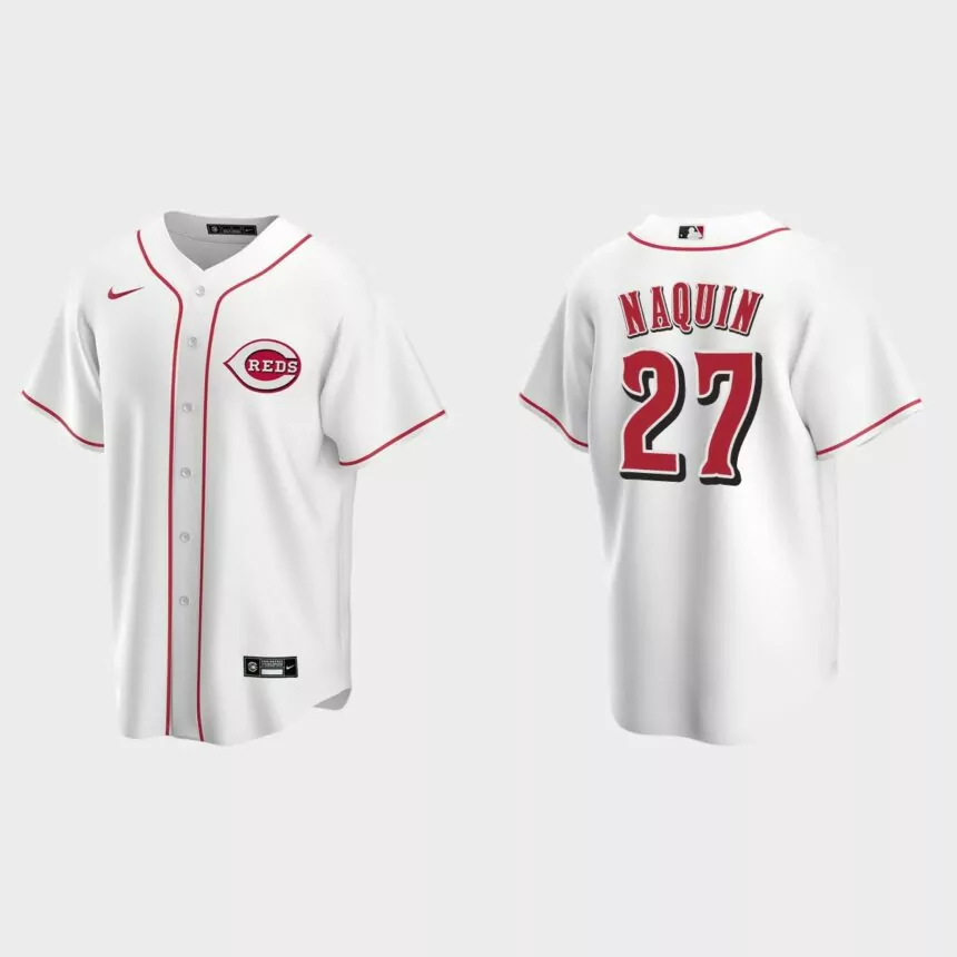 Cincinnati Reds Tyler Naquin Replica Home Jersey – White