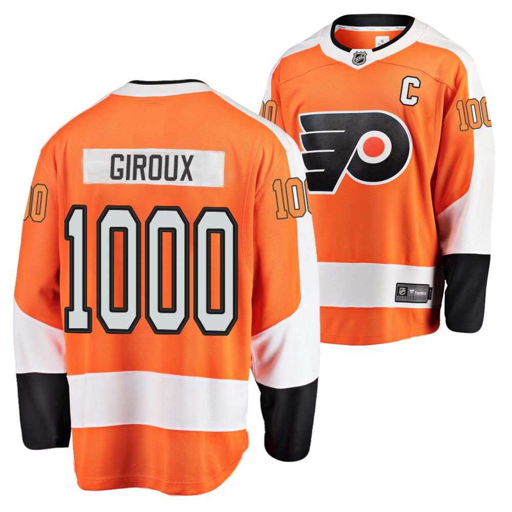 Claude Giroux 1000th Career Games Flyers #28 Orange Jersey Commemorative Edition