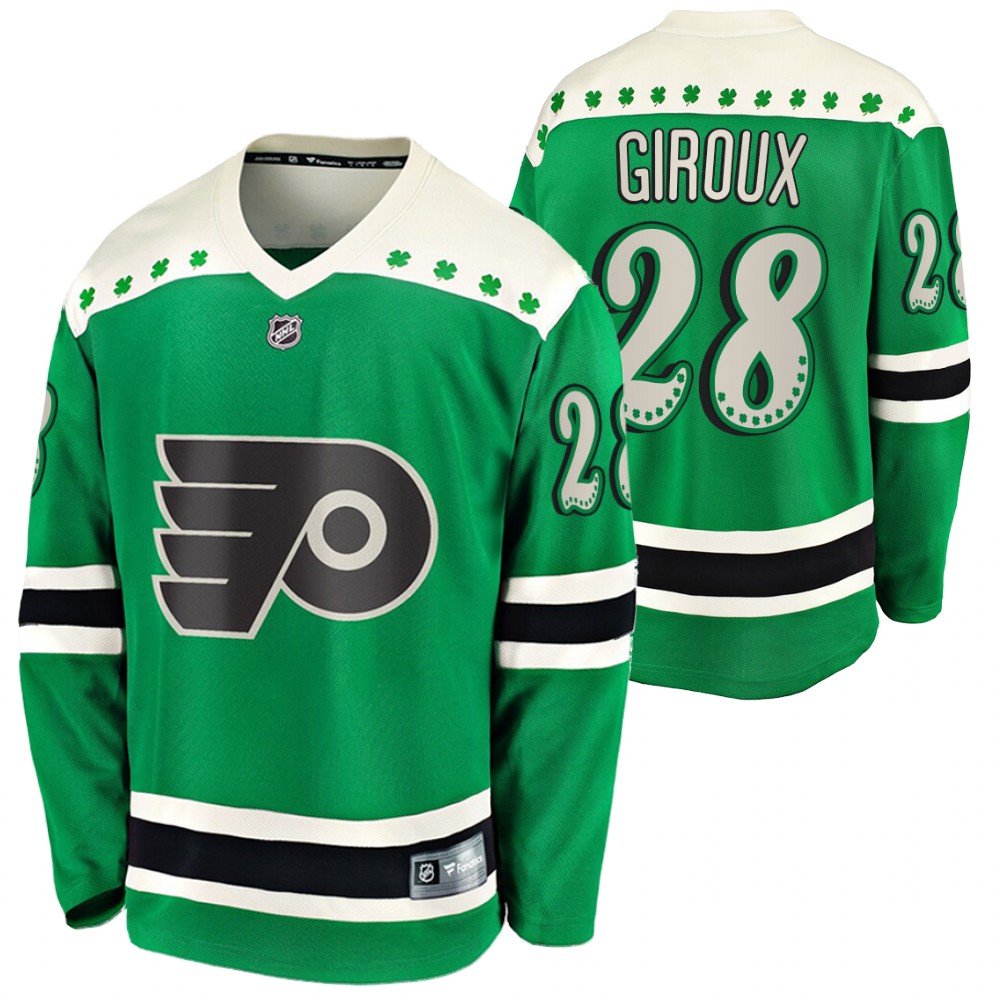 Claude Giroux Flyers 2021 St Patricks Day Green #28 Jersey