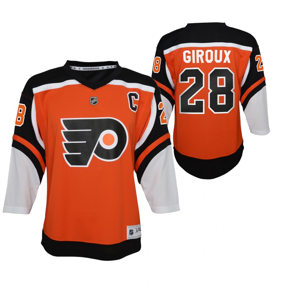 Claude Giroux Philadelphia Flyers 2021 Reverse Retro Orange Youth Jersey Special Edition