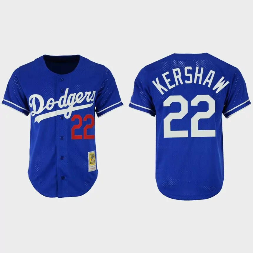 Clayton Kershaw #22 Los Angeles Dodgers Mesh Batting Practice Cooperstown Collection Jersey – Royal