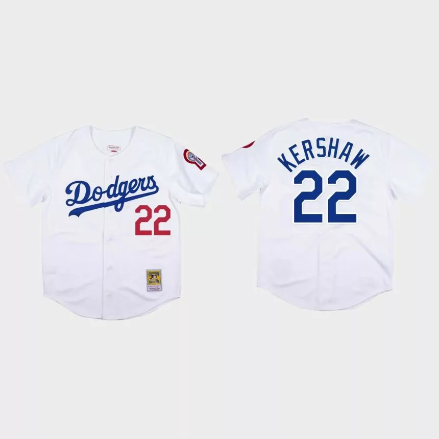 Clayton Kershaw #22 Los Angeles Dodgers Mitchell & Ness 1981 Authentic Jersey – White