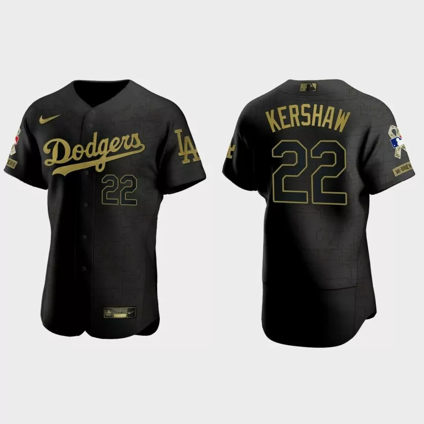 Clayton Kershaw Los Angeles Dodgers 2021 Salute to Service Jersey – All Black