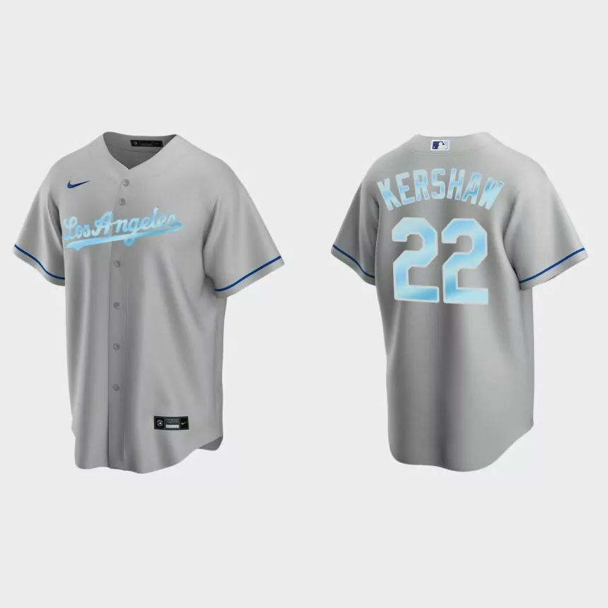 Clayton Kershaw Los Angeles Dodgers 2022 Father’s Day Gift Replica Jersey – Gray