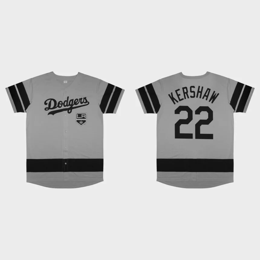 Clayton Kershaw Los Angeles Dodgers 2022 LA Kings Night Replica Jersey – Gray