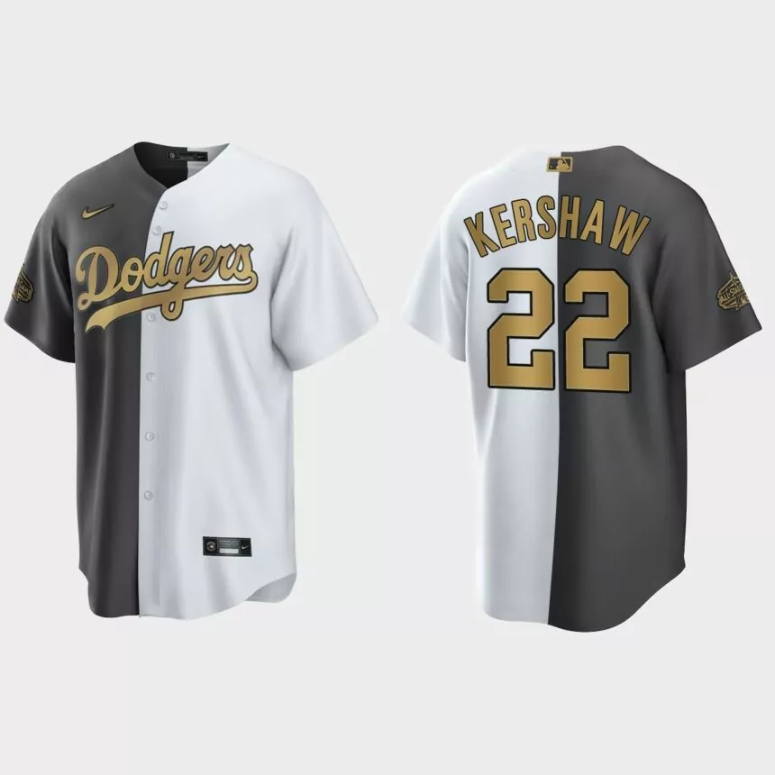 Clayton Kershaw Los Angeles Dodgers 2022 MLB All-Star Game Split Jersey – White Charcoal