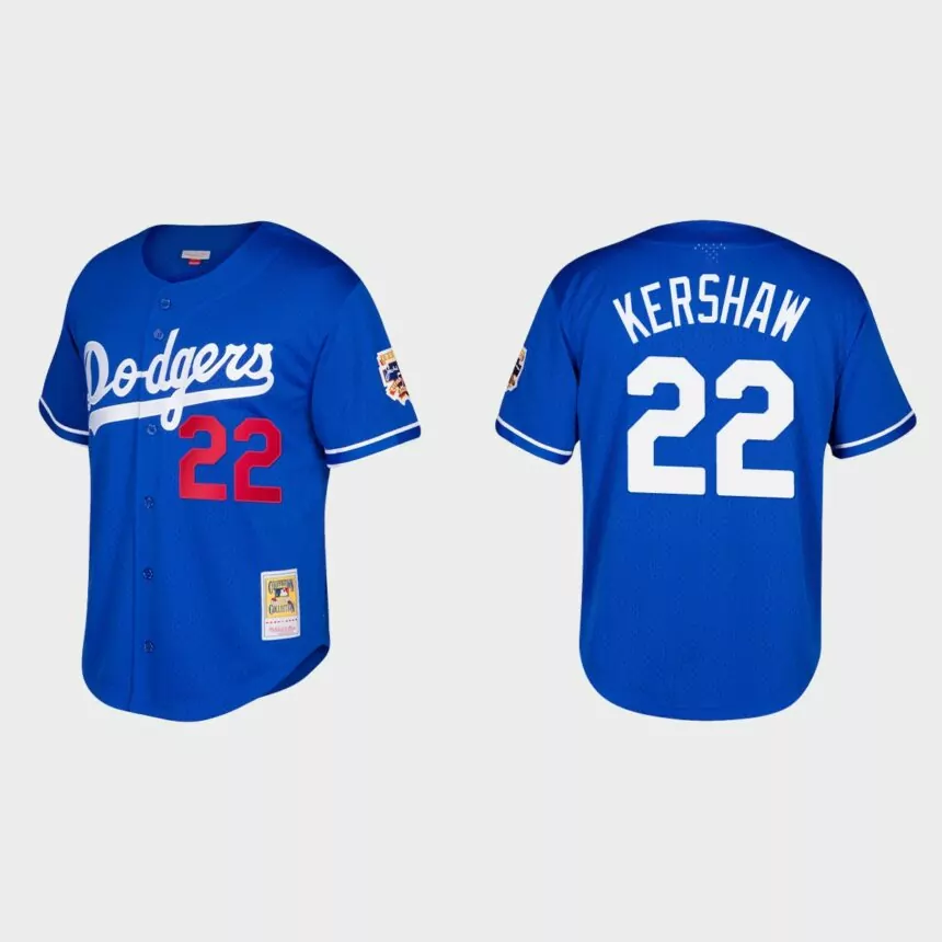 Clayton Kershaw Los Angeles Dodgers Cooperstown Collection Mesh Batting Practice Jersey – Royal
