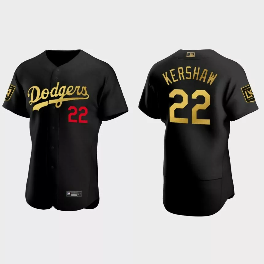 Clayton Kershaw Los Angeles Dodgers LAFC Night Authentic Jersey – Black