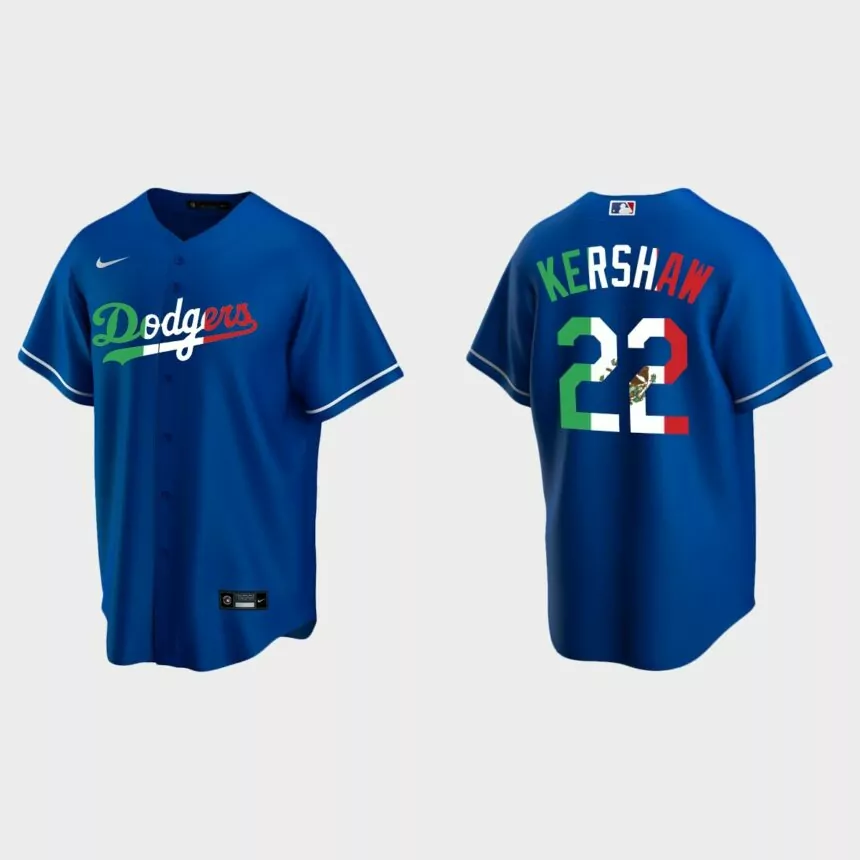 Clayton Kershaw Los Angeles Dodgers Mexican Heritage Night Replica Jersey – Royal