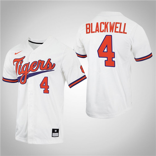 Clemson Tigers Benjamin Blackwell College Baseball Jersey White