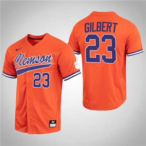 Clemson Tigers Geoffrey Gilbert Full-Button College Baseball Jersey Orange