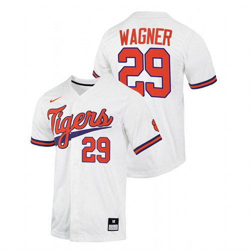 Clemson Tigers Max Wagner Men White College Baseball Jersey
