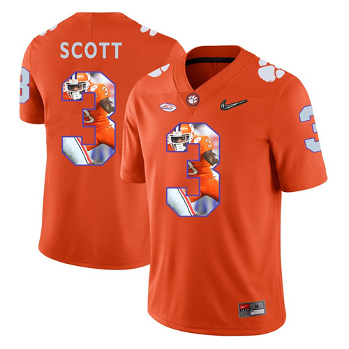 Clemson Tigers Orange Artavis Scott College Football Portrait Jersey