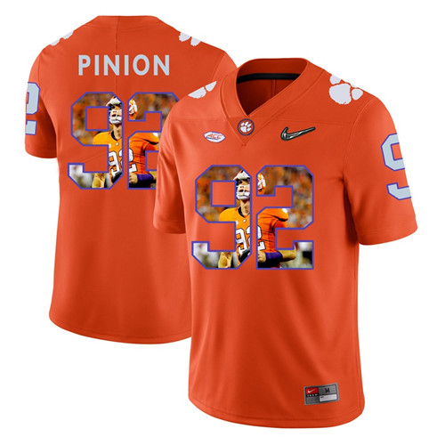 Clemson Tigers Orange Bradley Pinion College Football Portrait Jersey
