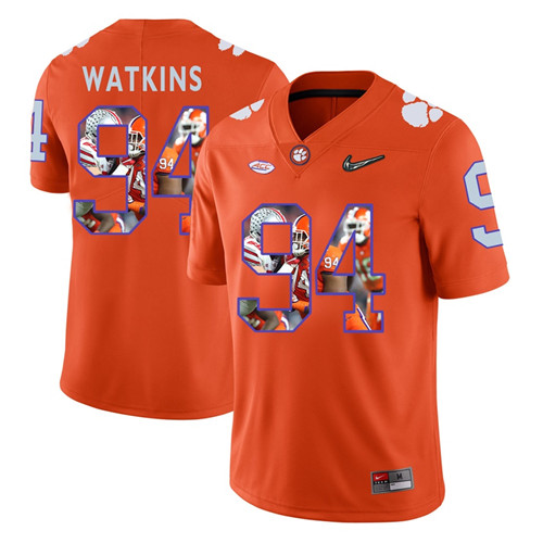 Clemson Tigers Orange Carlos Watkins College Football Portrait Jersey