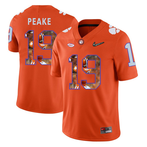 Clemson Tigers Orange Charone Peake College Football Portrait Jersey
