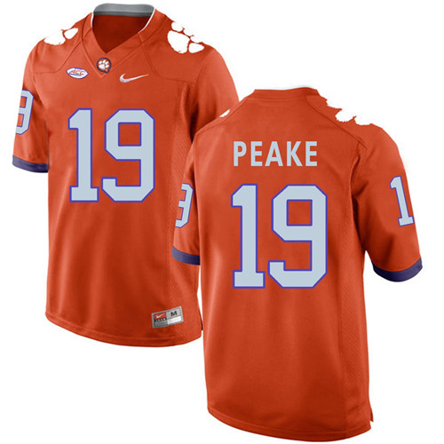 Clemson Tigers Orange Charone Peake Football Jersey