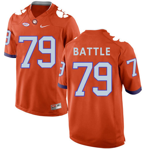Clemson Tigers Orange Isaiah Battle Football Jersey