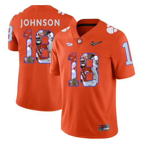 Clemson Tigers Orange Jadar Johnson College Football Portrait Jersey