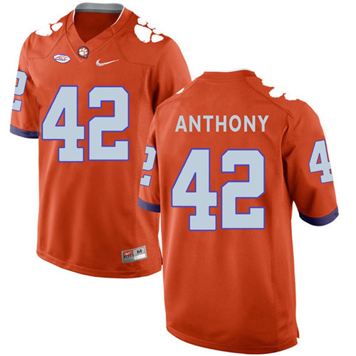 Clemson Tigers Orange Stephone Anthony Football Jersey