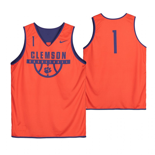 Clemson Tigers Orange Team-Issued #1 Jersey from the Basketball Program