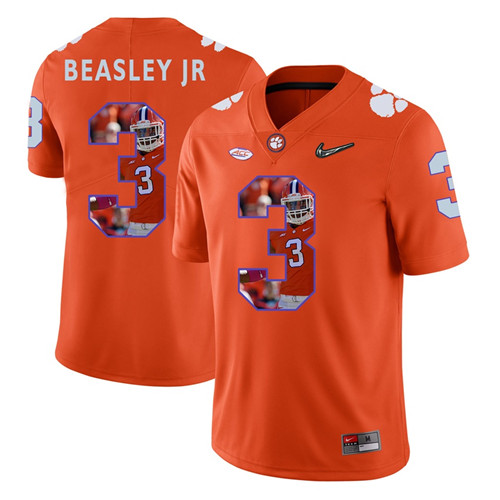 Clemson Tigers Orange Vic Beasley Jr. College Football Portrait Jersey