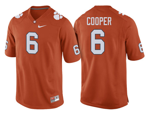 Clemson Tigers Orange Zerrick Cooper Football Player Performance Jersey