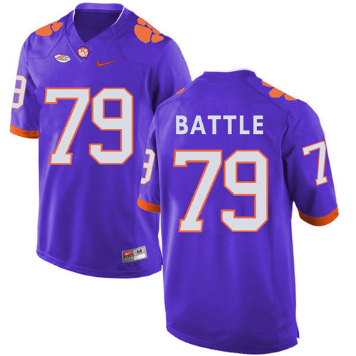 Clemson Tigers Purple Isaiah Battle Football Jersey