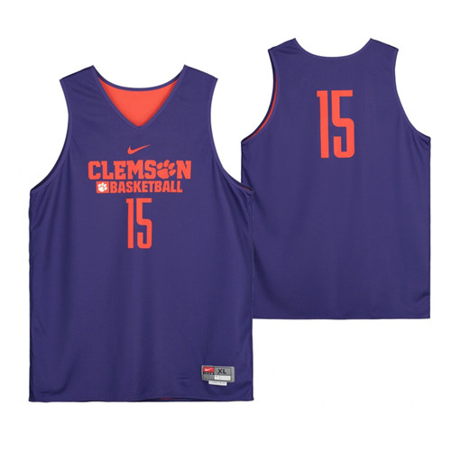 Clemson Tigers Purple Team-Issued #15 Jersey from the Basketball Program