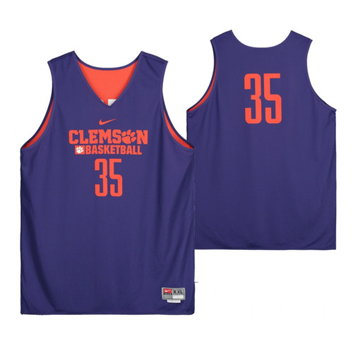 Clemson Tigers Purple Team-Issued #35 Jersey from the Basketball Program