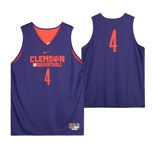 Clemson Tigers Purple Team-Issued #4 Jersey from the Basketball Program