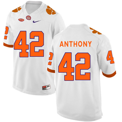 Clemson Tigers White Stephone Anthony Football Jersey