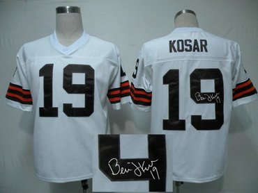 Cleveland Browns #19 Kosar white throwback Jersey(Signed Elite)