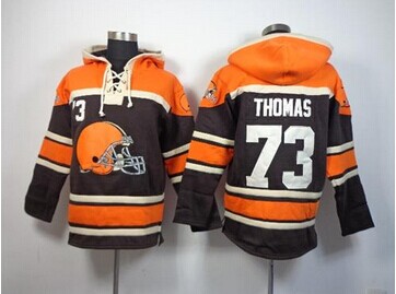 Cleveland Browns #73 Joe Thomas Brown Sawyer Hooded Sweatshirt NFL Hoodie