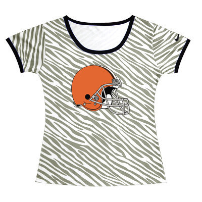 Cleveland Browns Sideline Legend Authentic Logo women Zebra stripes T-shirt