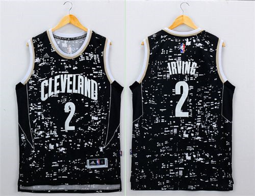 Cleveland Cavaliers #2 Kyrie Irving Black City Light Stitched NBA Jersey - 副本