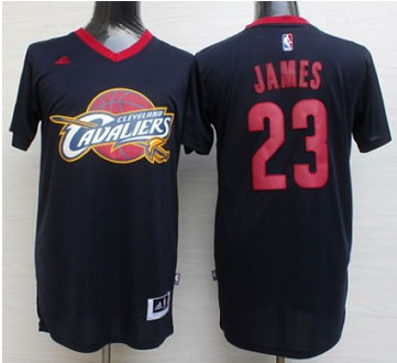 Cleveland Cavaliers #23 LeBron James Black Short Sleeve Fashion Stitched NBA Jersey