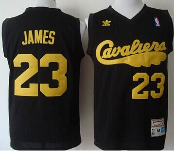 Cleveland Cavaliers #23 LeBron James Black Throwback NBA Jersey