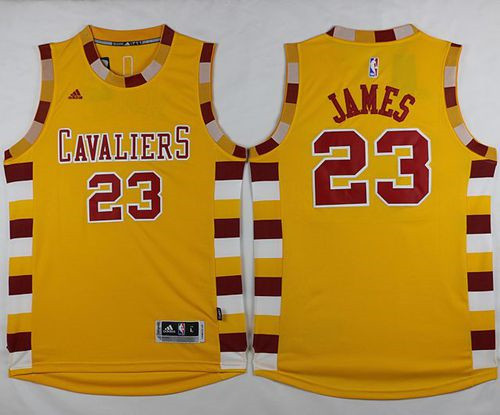 Cleveland Cavaliers #23 LeBron James Gold Throwback Classic Stitched NBA Jersey