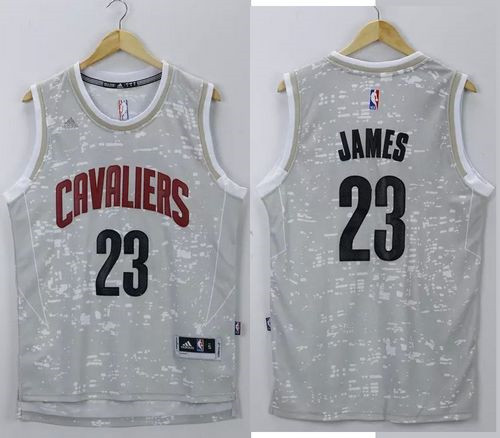 Cleveland Cavaliers #23 LeBron James Grey City Light Stitched NBA Jersey