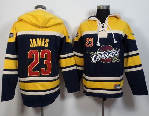 Cleveland Cavaliers #23 LeBron James Navy Blue Sawyer Hooded Sweatshirt NBA Hoodie