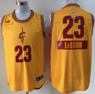 Cleveland Cavaliers #23 LeBron James Yellow 2014-15 Christmas Day NBA Jersey