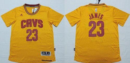 Cleveland Cavaliers #23 LeBron James Yellow Short Sleeve Stitched NBA Jersey