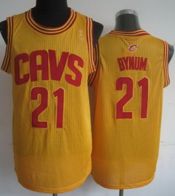 Cleveland Cavaliers 21 Andrew Bynum Yellow Revolution 30 NBA Jerseys