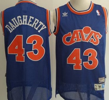 Cleveland Cavaliers 43 Brad Daugherty Blue Soul Swingman Throwback M&N NBA Jerseys
