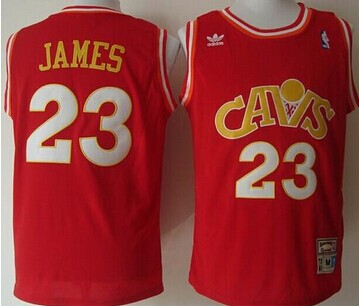 Cleveland Cavaliers Mitchell and Ness #23 LeBron James Stitched Red CAVS NBA Jersey