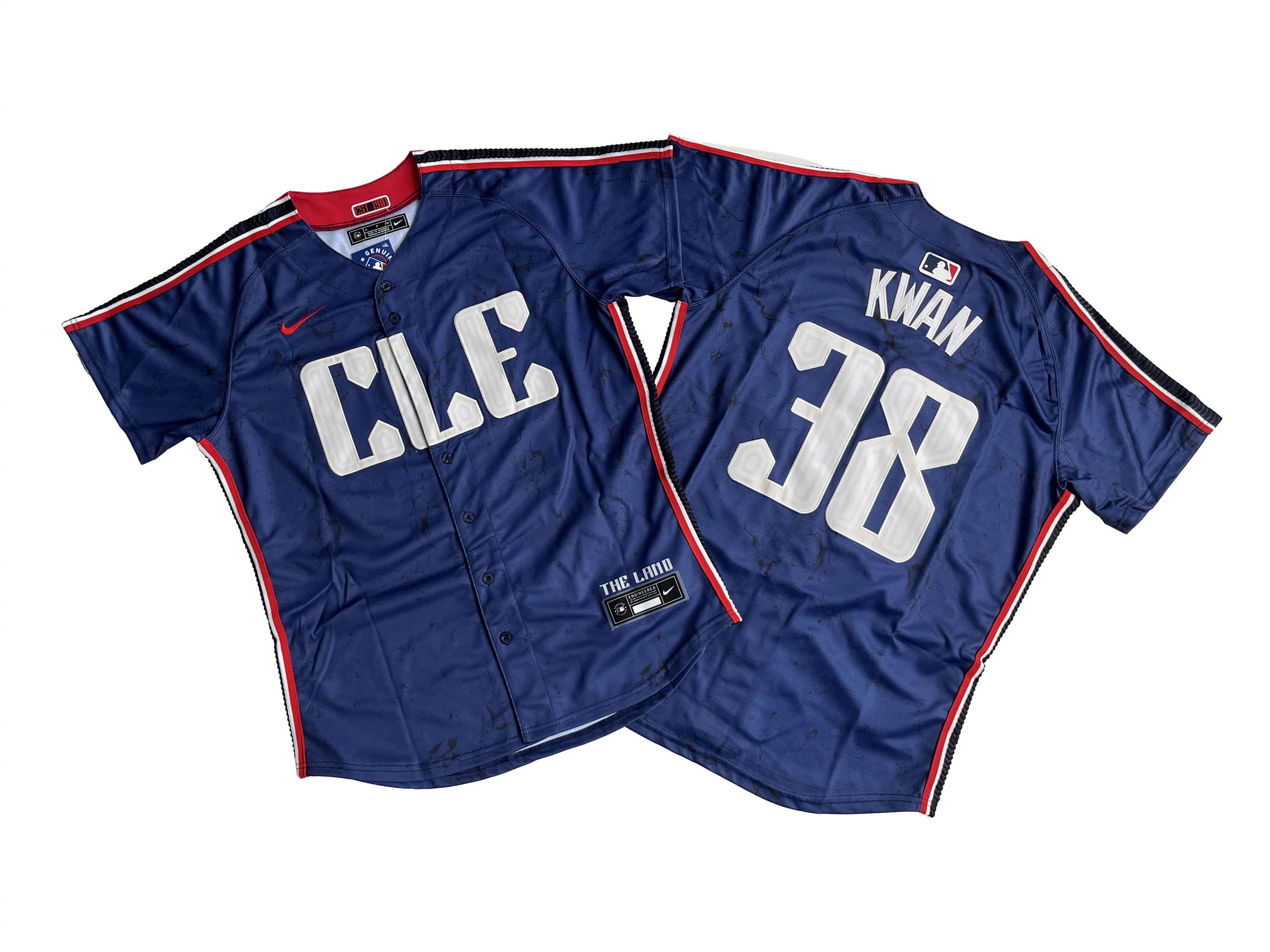 Cleveland Guardians 38# Steven Kwan Nike Navy 2024 City Connect Limited Jersey