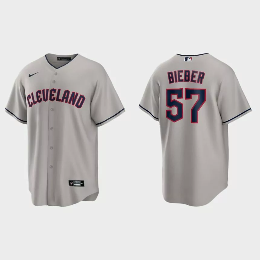 Cleveland Guardians Shane Bieber Replica Road Jersey – Gray