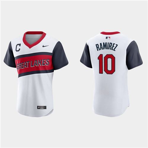 Cleveland Indians #10 Harold Ramirez Men's Nike White 2021 Little League Class Authentic MLB Jersey